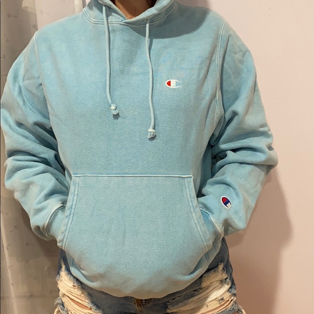 Baby blue champion hoodie